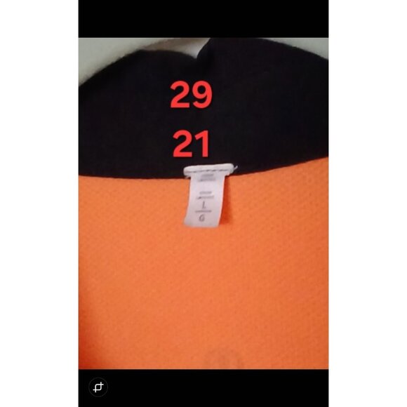 Lululemon Shirt Post Practice Polo Mens Large Orange Black Button Down Stretch* - Picture 12 of 13